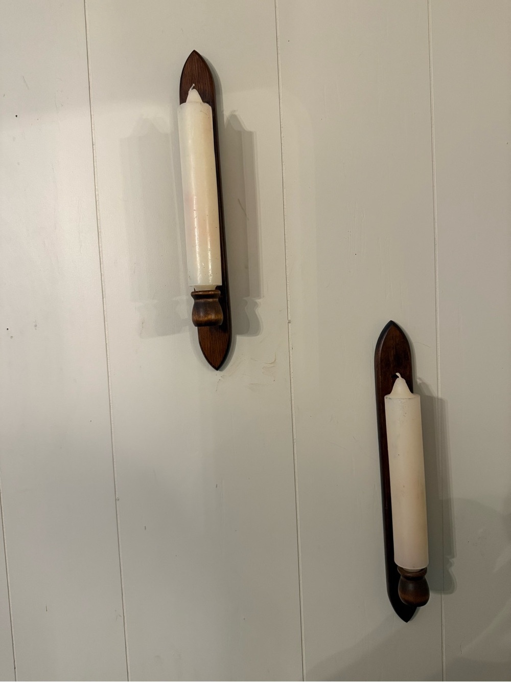 Vintage Ardco Wooden Wall Candle Holders Sconces Mid Century